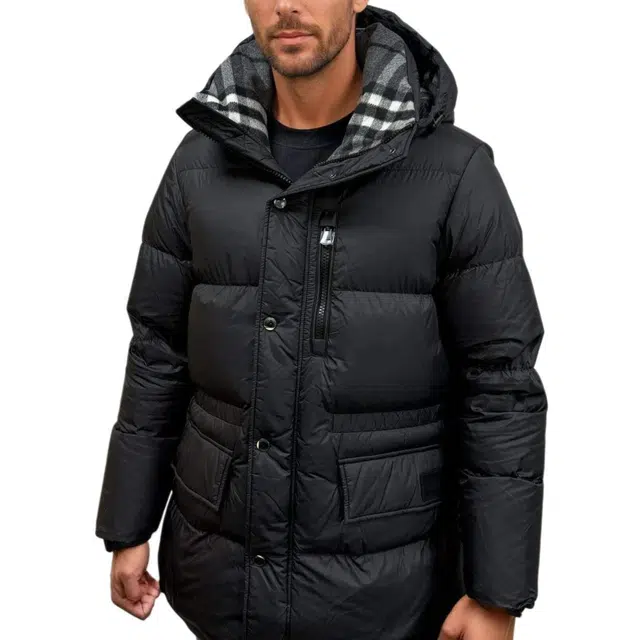 Burberry Quilted Hooded Down Jacket Black