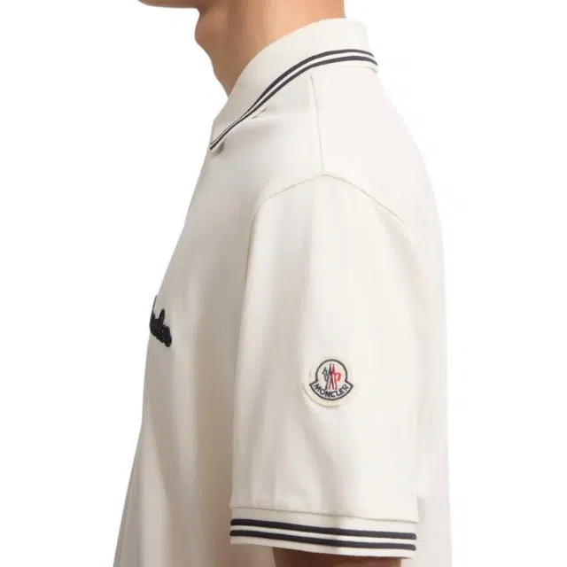 Moncler FW25 Embroidered Logo Cotton Piquet Polo Shirt Polo