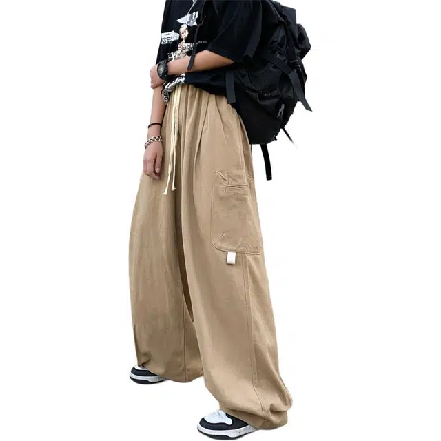 北极绒 嘻哈简约复古口袋直筒工装裤宽松长裤休闲裤 男款