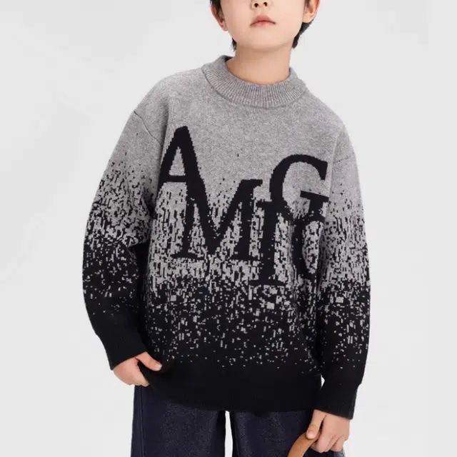 左西毛衣 圆领休闲字母抗起球 儿童款