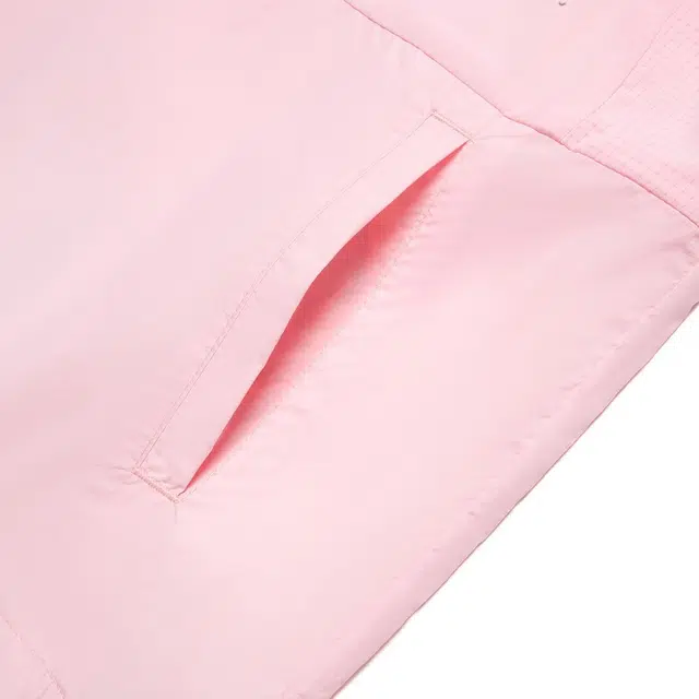 李宁儿童 童装 运动生活系列 纯色连帽运动防晒服 男童女童 新浅粉