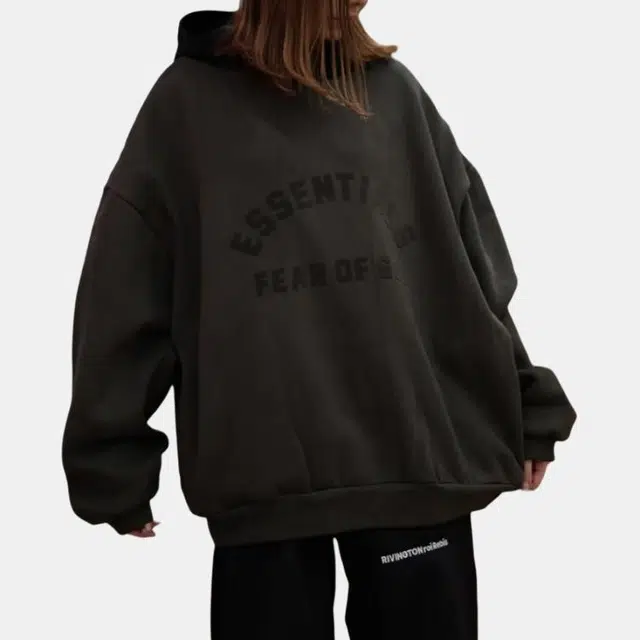 Fear of God Essentials Nylon Fleece Hoodie Ink/Jet Black