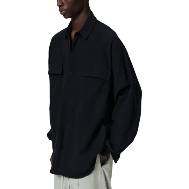 Fear of God Essentials Oxford Shirt Jet Black