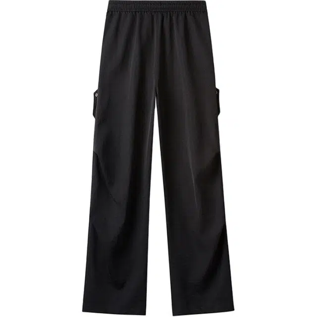 特斯型 美式高街夏季薄款伞兵工装裤潮牌褶皱设计感冰丝速干运动休闲裤 男女同款