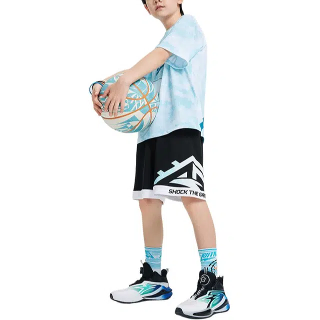 安踏儿童 透气舒适亲肤短裤 青少年 梦幻黑