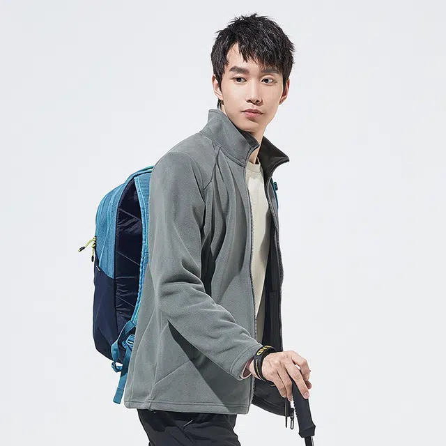 探路者 抓绒户外防风保暖摇粒绒夹克外套 男款