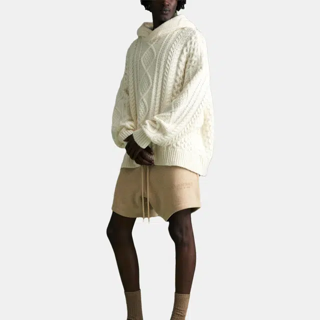 Fear of God Essentials Cable Knit Hoodie Cloud Dancer