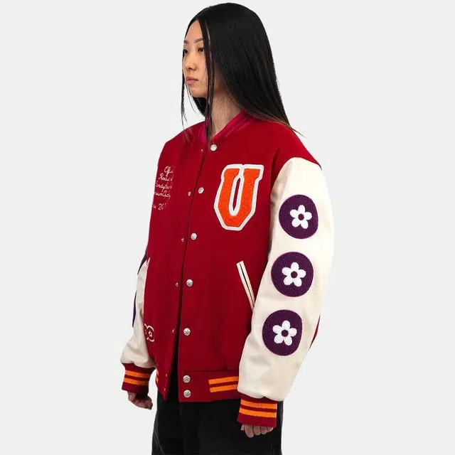 Vandy The Pink Varsity Jacket Red