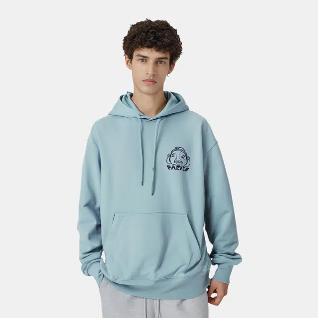PALACE x EVISU FW21 Tri-Godhead Hood Dusty Blue