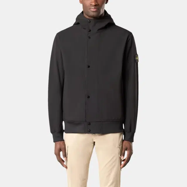Stone Island SS25 Black Hooded Jacket
