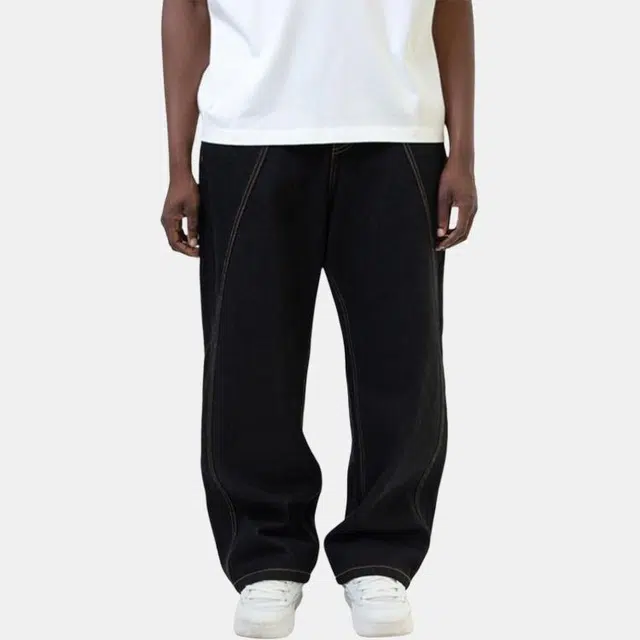 Vandy The Pink Contrast Raw Denim Pants