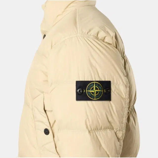 Stone Island Long Sleeve Zipper Pocket Down Jacket Desert