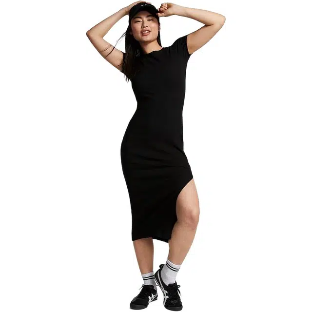 Victoria's Secret PINK CONTOUR RIBBED MIDI DRESS Pure Black
