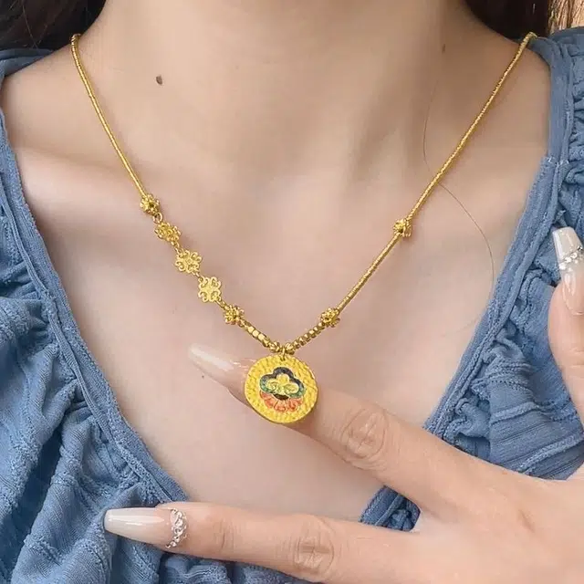 倾爱 祥云锁骨链小众设计 足金 一口价 黄金吊坠 女款