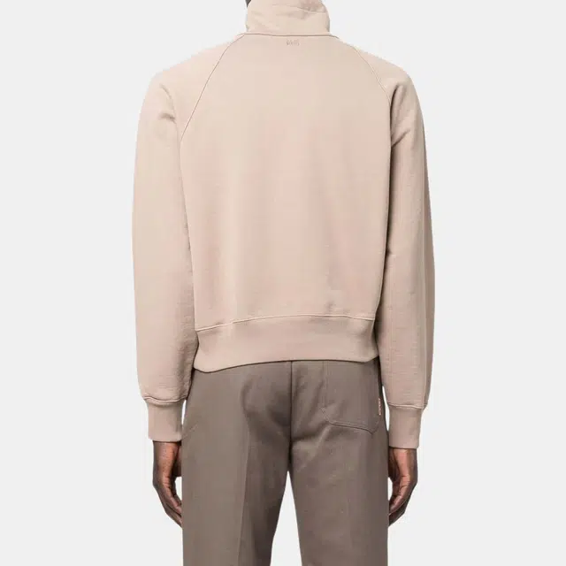 AMIPARIS SS22 Logo Zip Pullover Beige