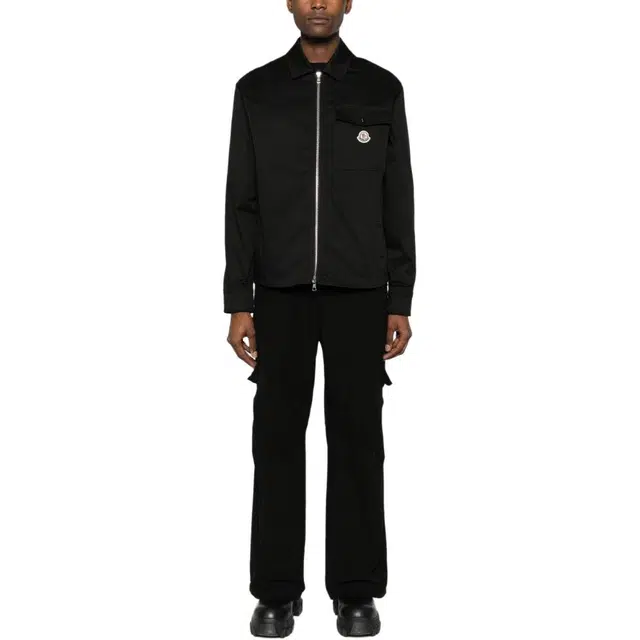 Moncler Gabardine Zip-Up Shirt