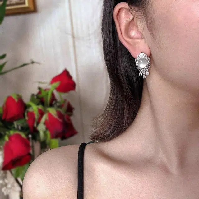 识恩 冰清玉洁#好运#好运 玉髓 耳环 女款