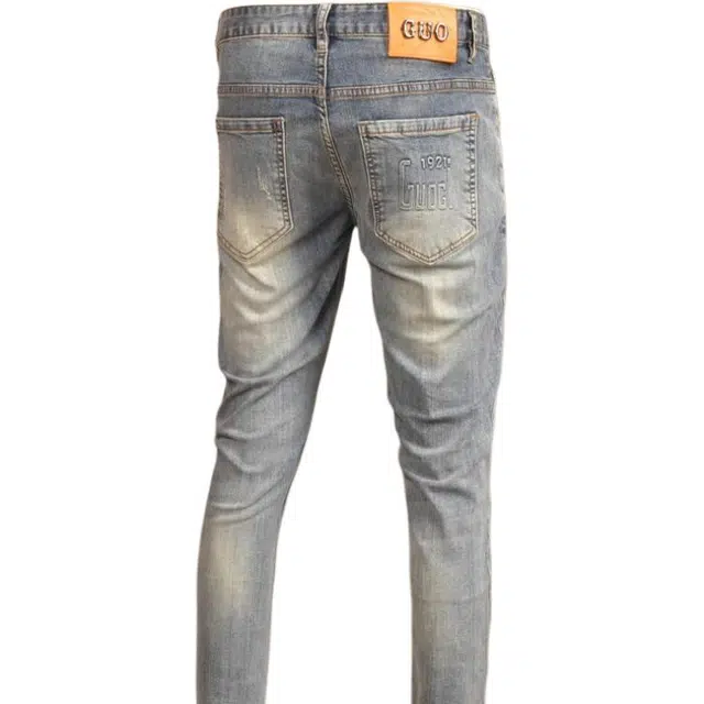 吉肯蒂 夏季薄款复古潮牌潮流韩版怀旧修身小脚弹力高端休闲牛仔裤 男款