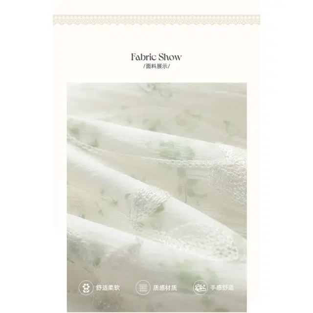 鹿向南 新中式气质夏季植物花卉常规旗袍领短袖连衣裙 女款