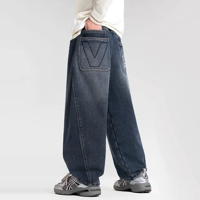 左西牛仔裤 加绒防风耐磨保暖抗静电松紧腰 儿童款