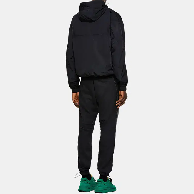 DIESEL Hooded Logo Mesh Lined Jacket Black