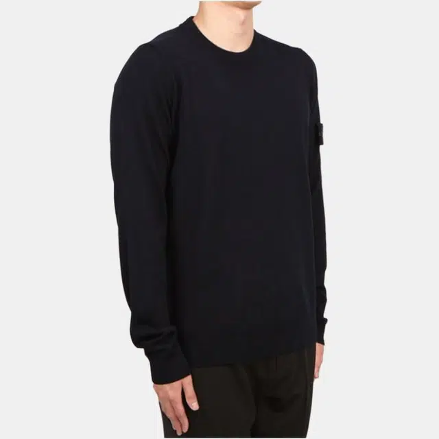 Stone Island Crew Neck Knit Sweater Blue