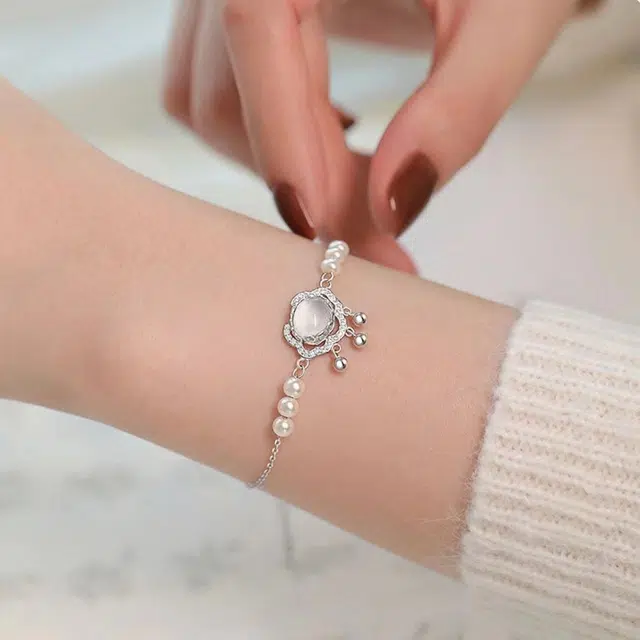 百慕眸 新中式国风古风汉服旗袍轻奢小众 如意平安锁 玉髓 玉石手链 女款