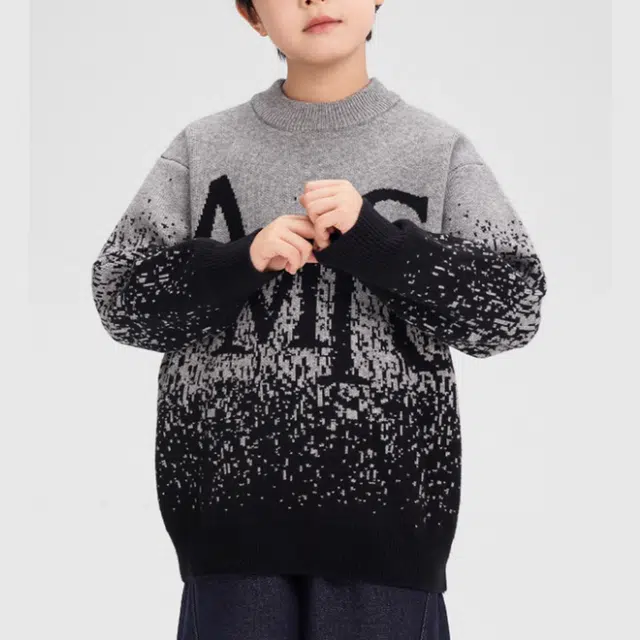 左西毛衣 圆领休闲字母抗起球 儿童款