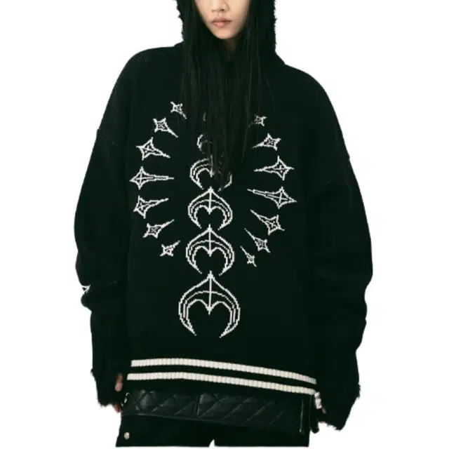 THUG CLUB FW25 FW25 TC Bone Knit Sweater logo