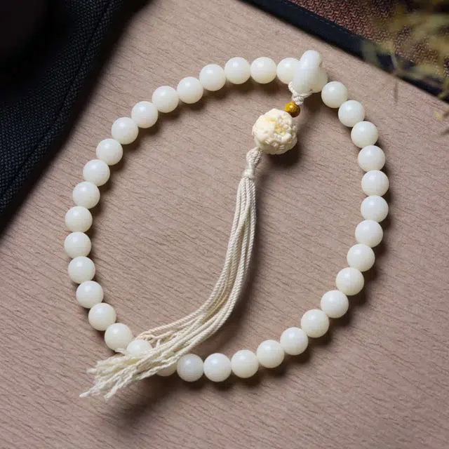 爵倾 圆珠搭配跑环、象牙果抱球貔貅#好运 白玉菩提 珠串 男女同款情侣款