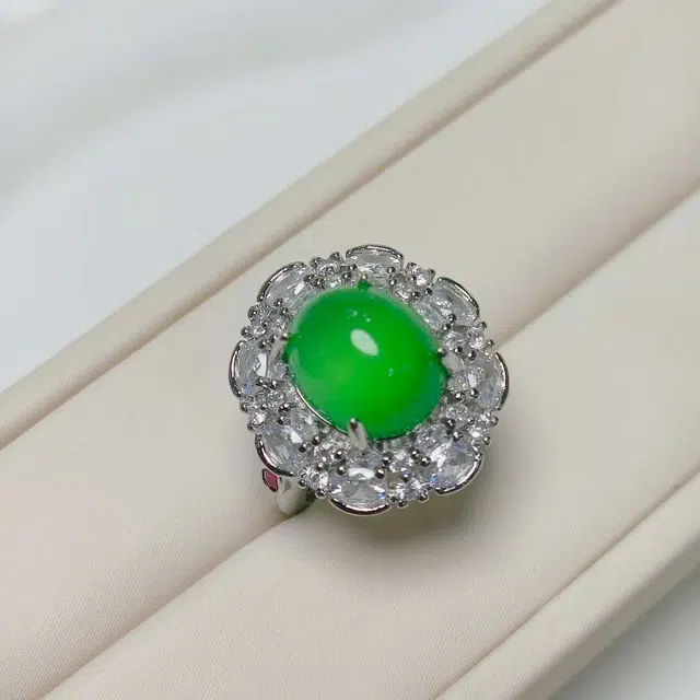 识恩 森系甜美通勤百搭气质时尚优雅文艺小众设计#好运 玉髓 戒指 女款