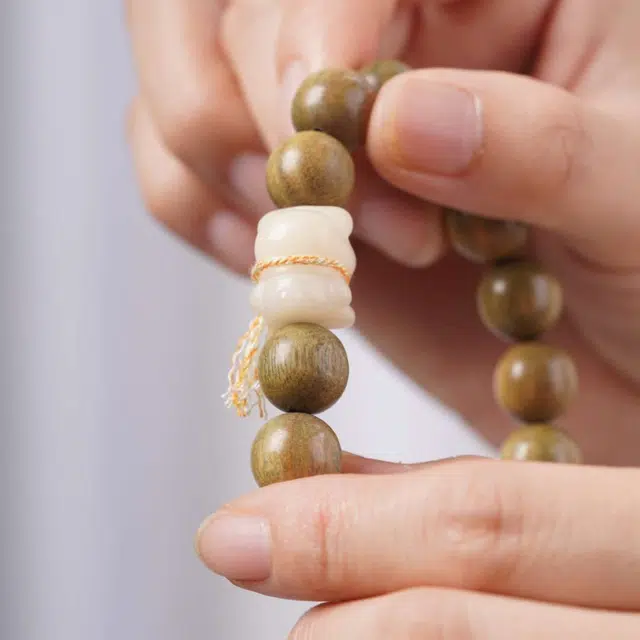 爵倾 搭配菩提小猫#好运 绿檀 手串 男女同款情侣款