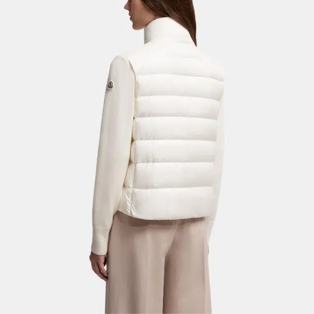 Moncler Padded Wool Cardigan Logo