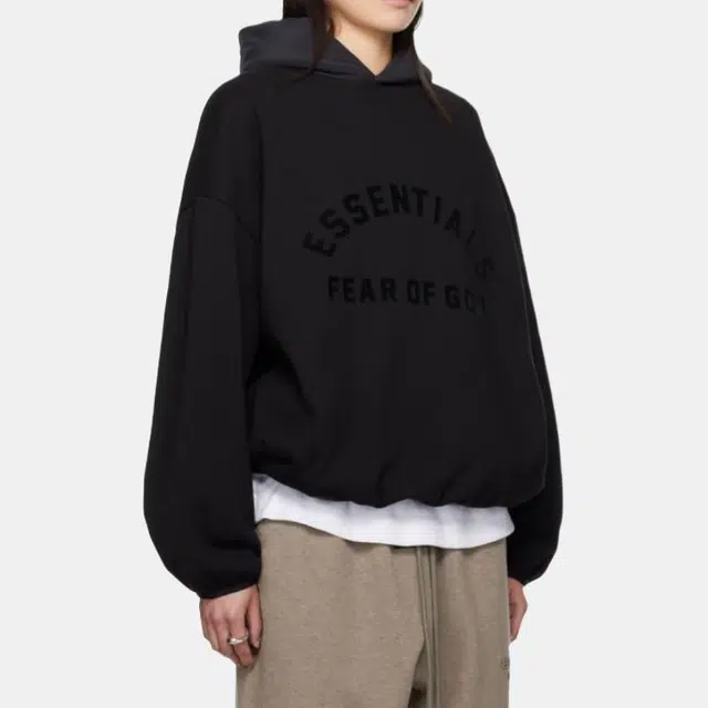 Fear of God Essentials SS24 Nylon Fleece Hoodie Black