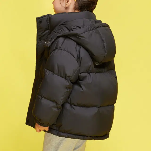 雅鹿 纯色短款加厚拉链长袖羽绒服 儿童款