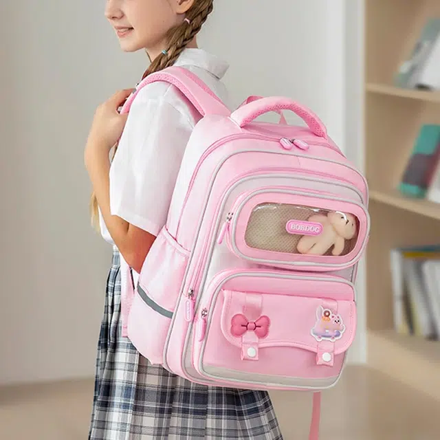 巴布豆 减负护脊背包 牛津布 学生包 儿童款 多色