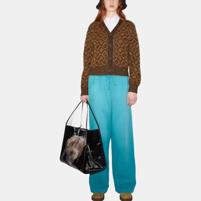 Acne Studios FW23 Plaid V-Neck Sweater Brown