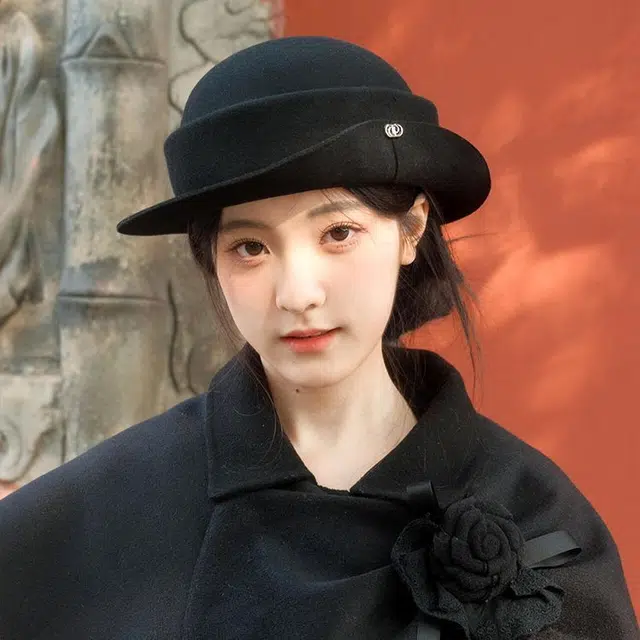 【轻奢高品质~千金风】 攸委 英伦复古卷边礼帽女秋冬季显脸小名媛赫本风气质优雅帽子 羊毛 文艺高级感法式渔夫帽盆帽贝雷帽 女款