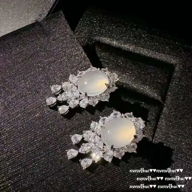 识恩 冰清玉洁#好运#好运 玉髓 耳环 女款