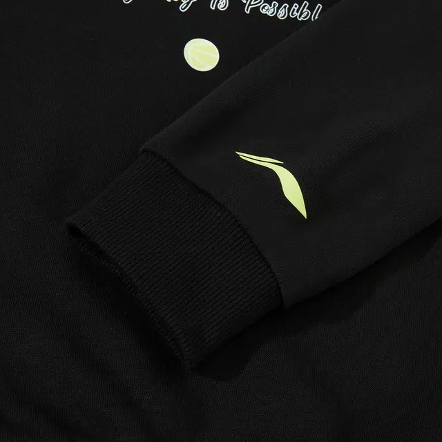 李宁儿童 篮球系列 字母印花圆领长袖卫衣 儿童款 黑色