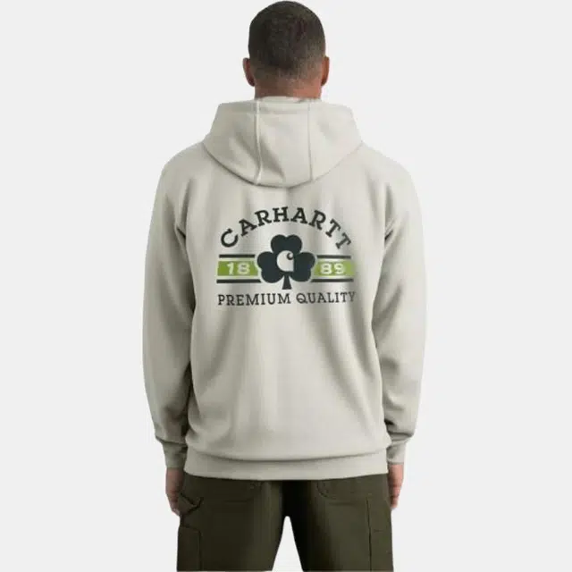 Carhartt 107240 Loose Fit Midweight Hooded Shamrock Back Graphic