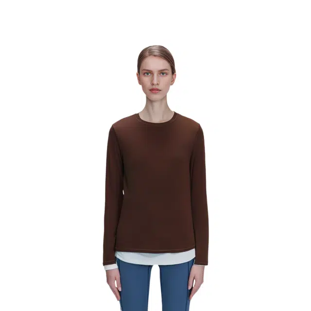 SKIMS FITS EVERYBODY LONG SLEEVE T-SHIRT T COCOA