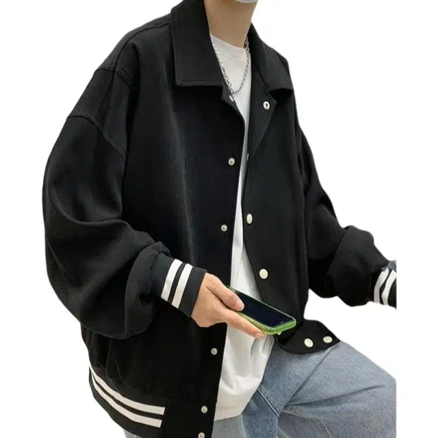 颂希尔 美式高街棒球服外套男春季潮牌宽松休闲痞帅百搭开衫夹克 男女同款