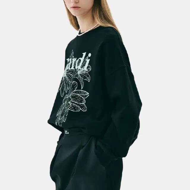 MARDI MERCREDI SS25 SWEATSHIRT TRIPLE FLOWER_BLACK MINT