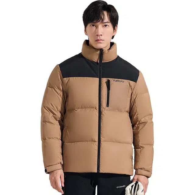探路者 字母印花立领防风防水保暖羽绒服 男款