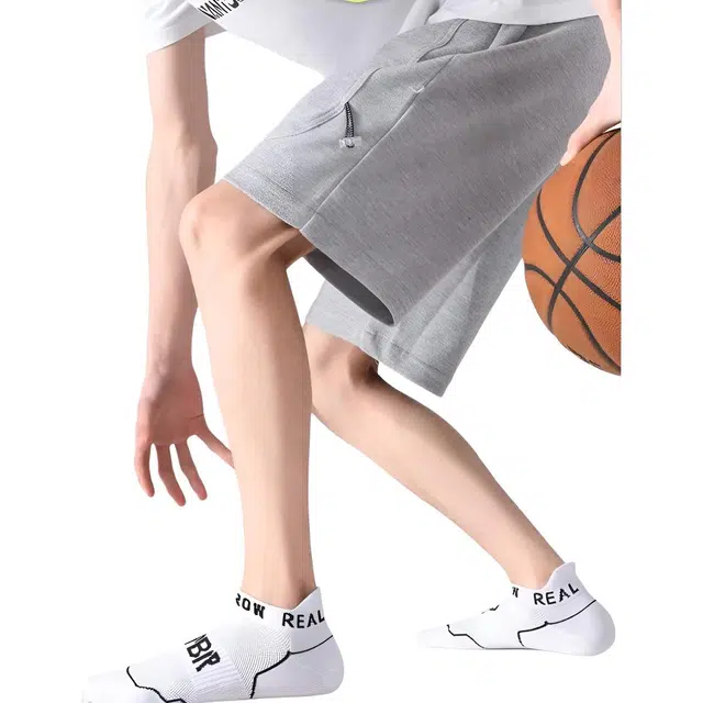 轻迎 短袜子男夏季薄款纯棉防臭吸汗专业运动马拉松跑步羽毛球篮球袜 男款 组合装