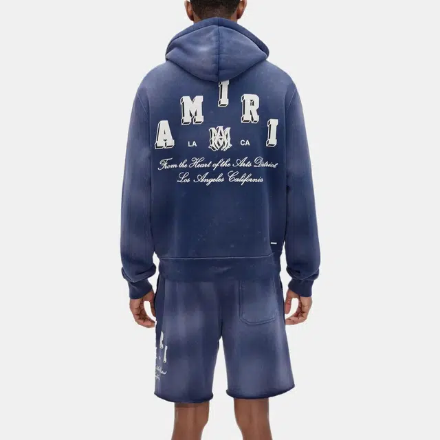 AMIRI SS23 Loose Fit Zip Hoodie Blue