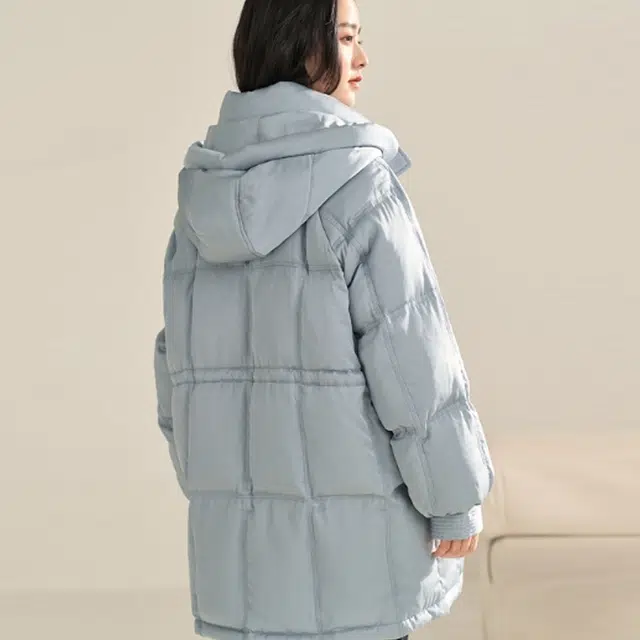 茵曼 纯色连帽加厚羽绒服 女款