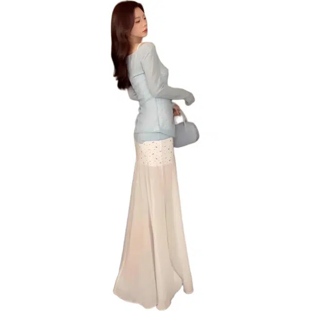 海獭 大码胖妹妹纯欲风蕾丝碎花收腰显瘦仙气连衣裙防晒罩衫裙装套装 女款