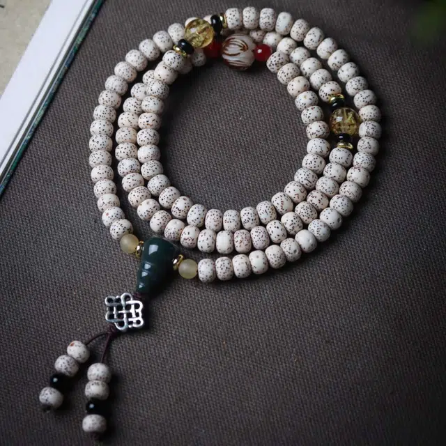爵倾 中国结款 搭配金沙夜光琉璃腰珠 阿拉善三通 中国结羊角珠配饰 星月菩提 珠串 男女同款情侣款
